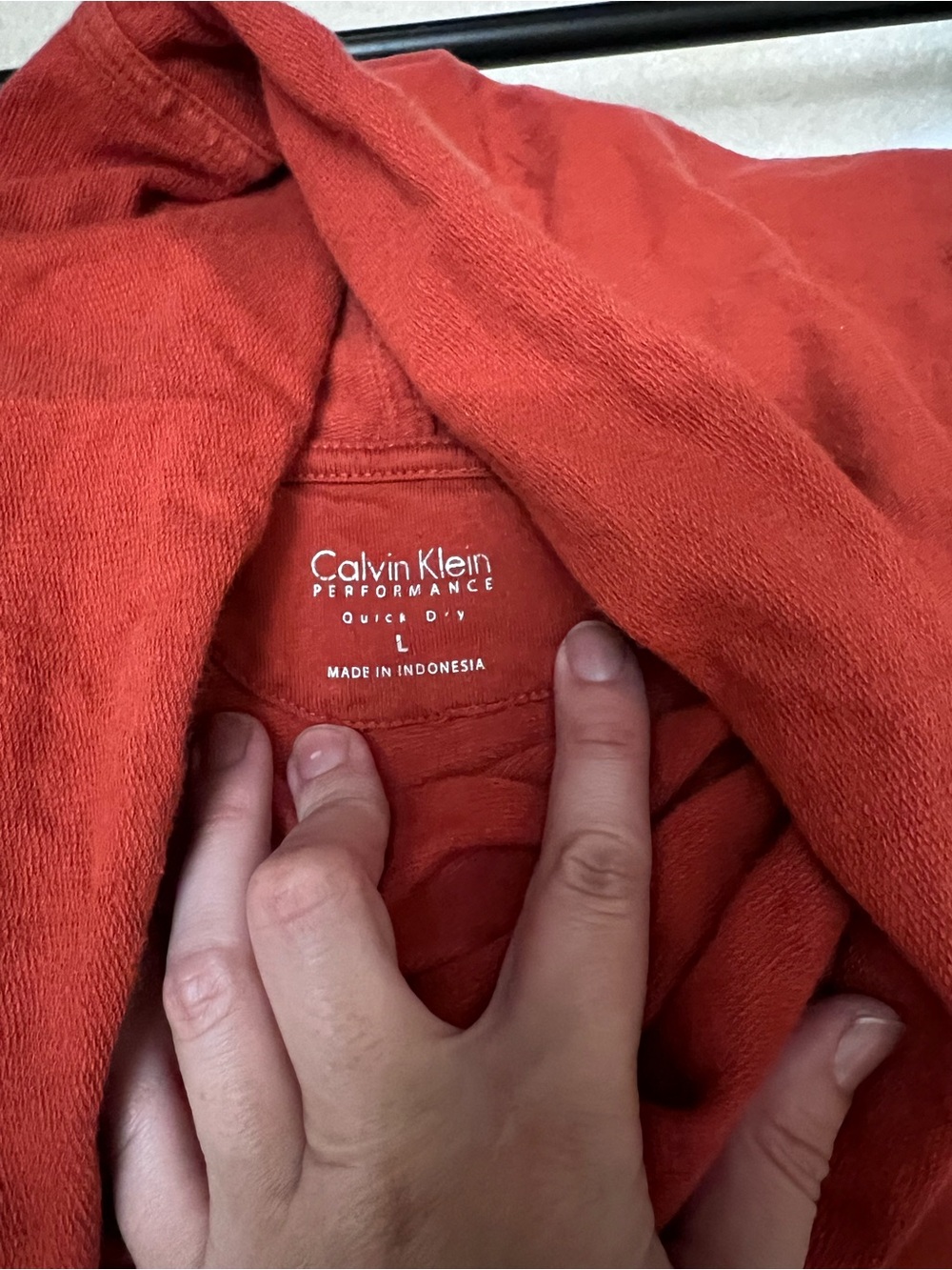 Calvin Klein Red Cowl-Neck Pullover Hoodie - Picture 2 of 2